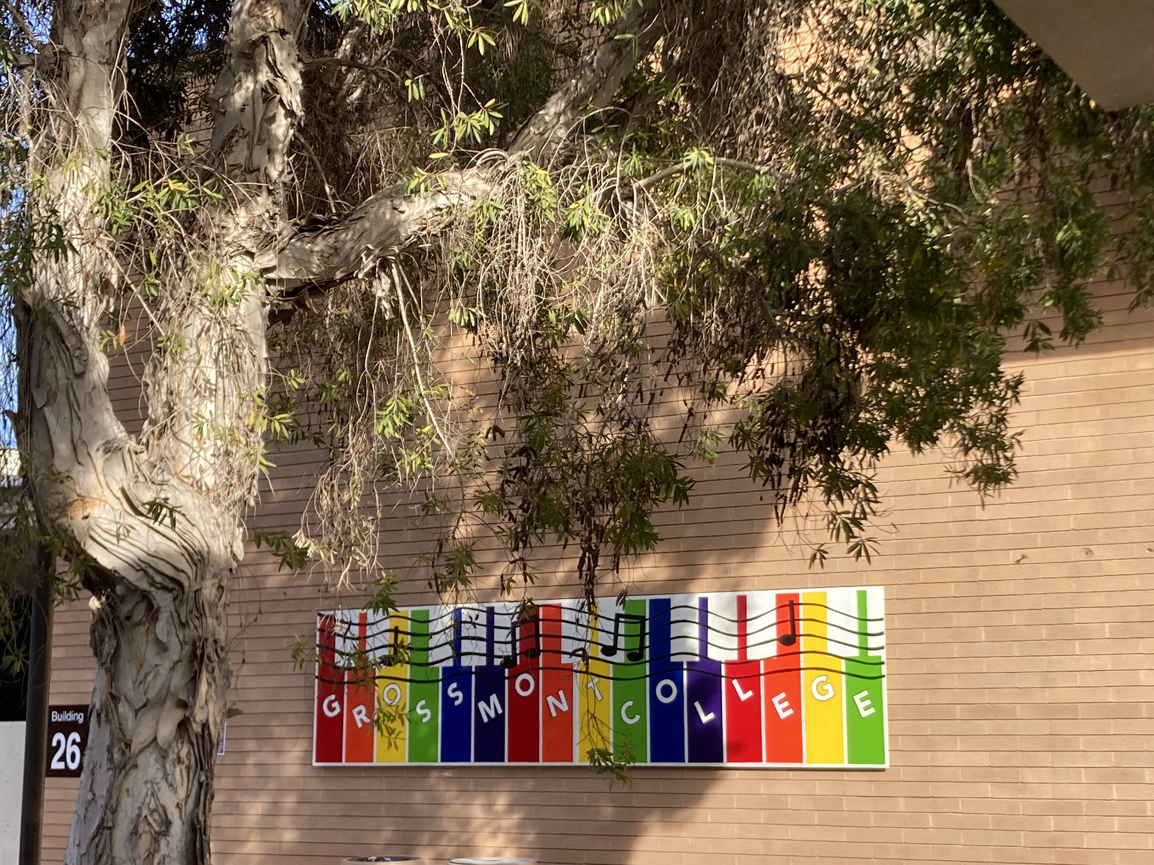 Piano artwork on Grossmont College wall